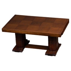 Grande tavolo francese Art Deco Oak, Dudouyt, anni '40