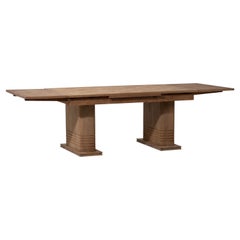 Grande tavolo francese Art Deco Oak, Dudouyt, anni '40