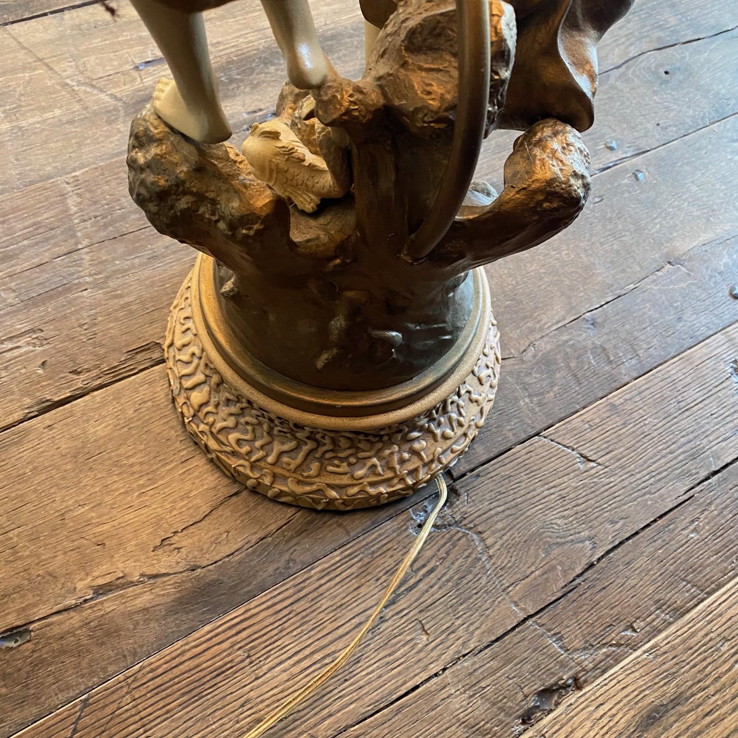 French Large Art Nouveau Figural Table Lamp Signed Auguste Moreau For Sale 8