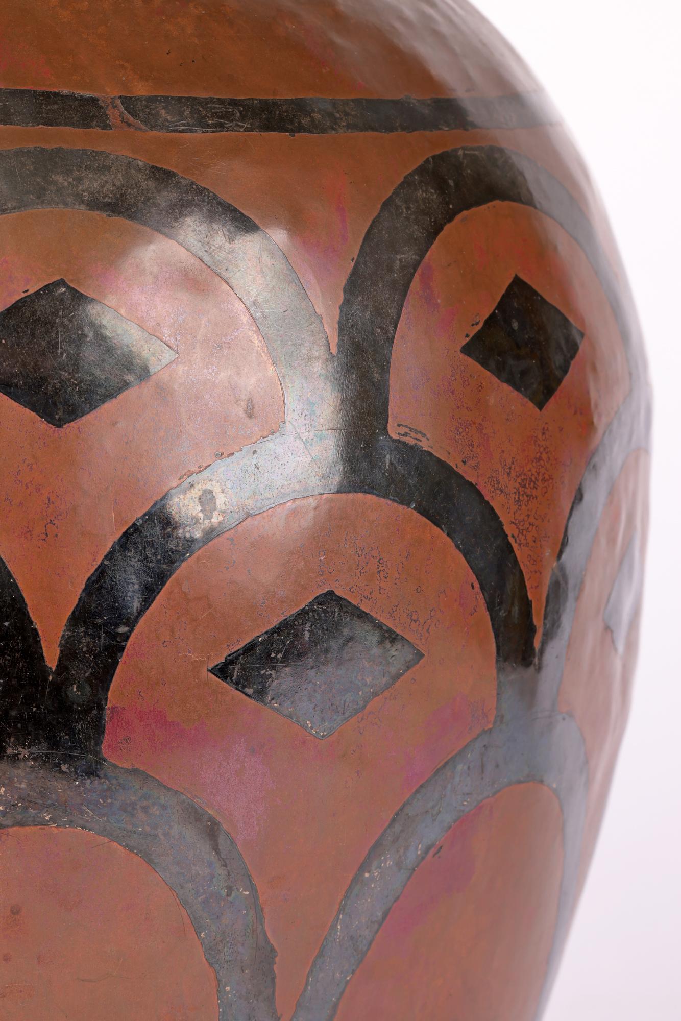 art nouveau copper vase