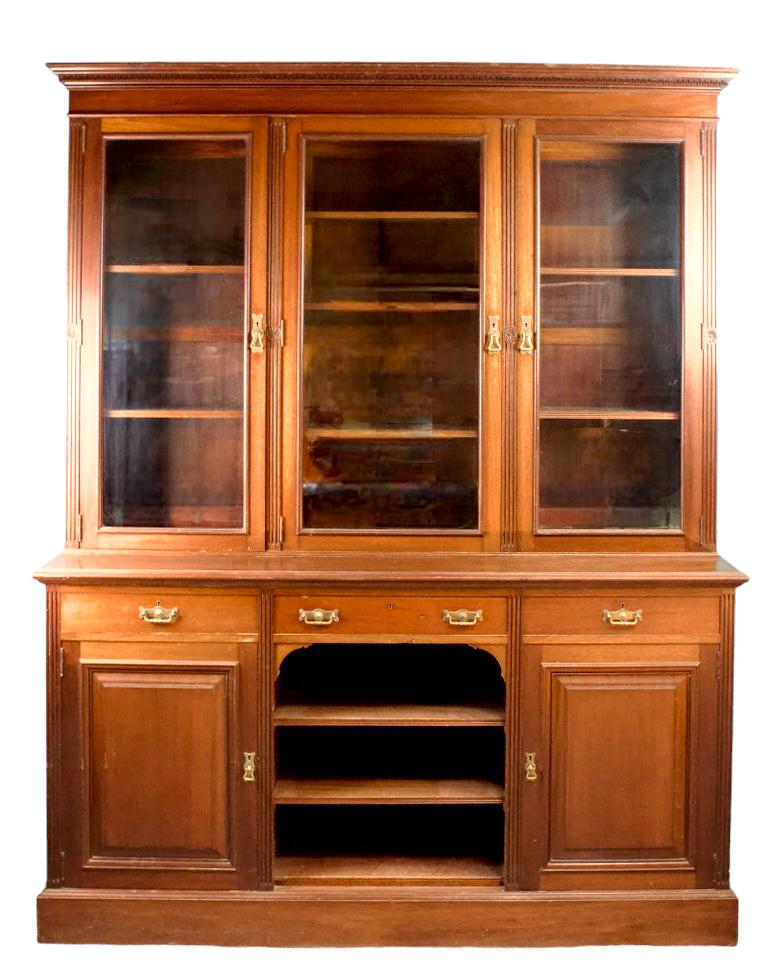 XIXe siècle Grande bibliothèque ou vitrine française en acajou, période Louis Philippe, 19e siècle en vente