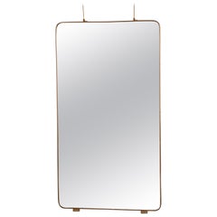 French Large Brass Framed Shield Mirror