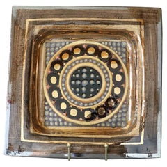 French Large Ceramic Decorative Plate by Georges Pelletier, 1970s