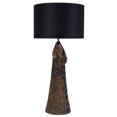 French Large Ceramic Giraffe Table Lamp