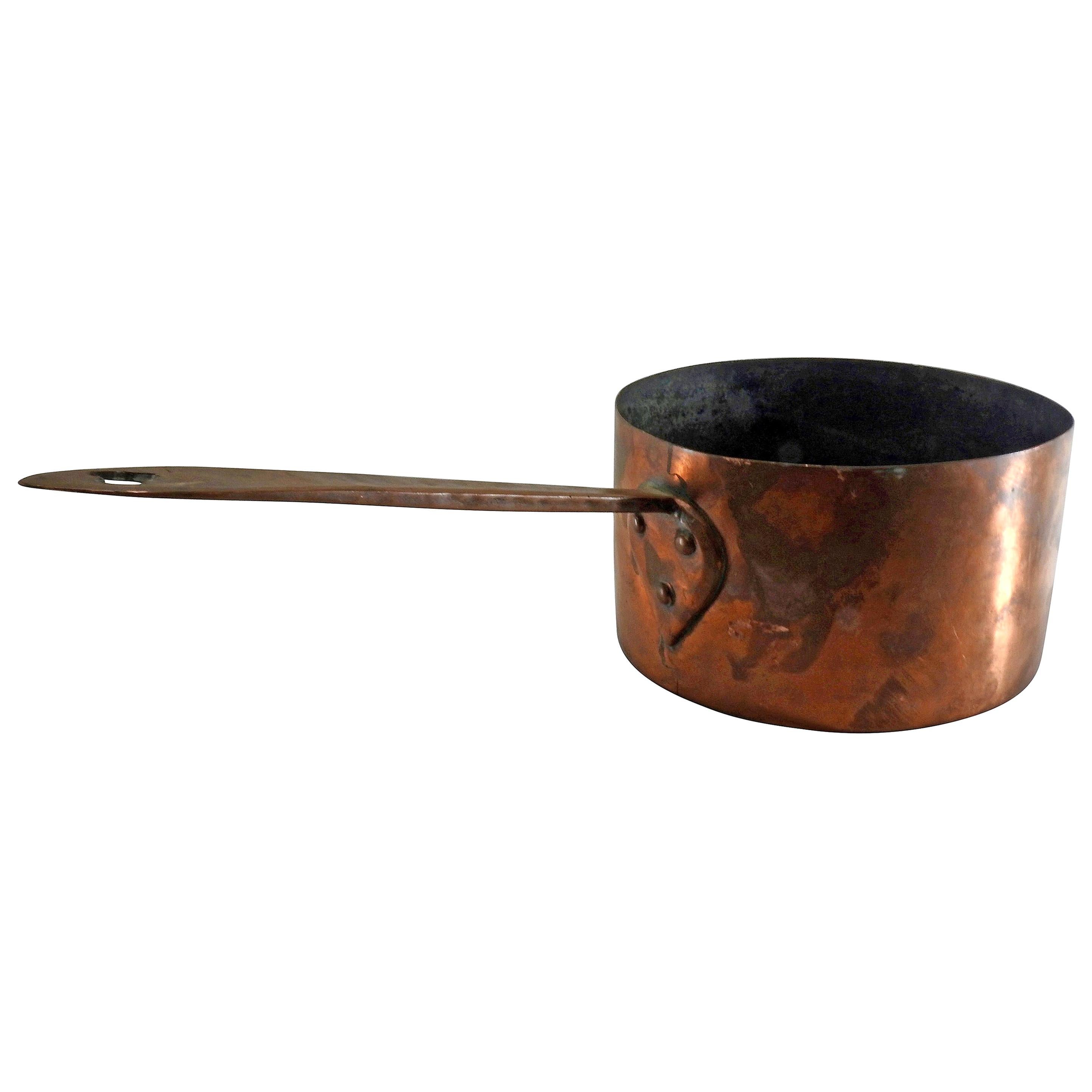 French Large Copper Stock Pan For Sale