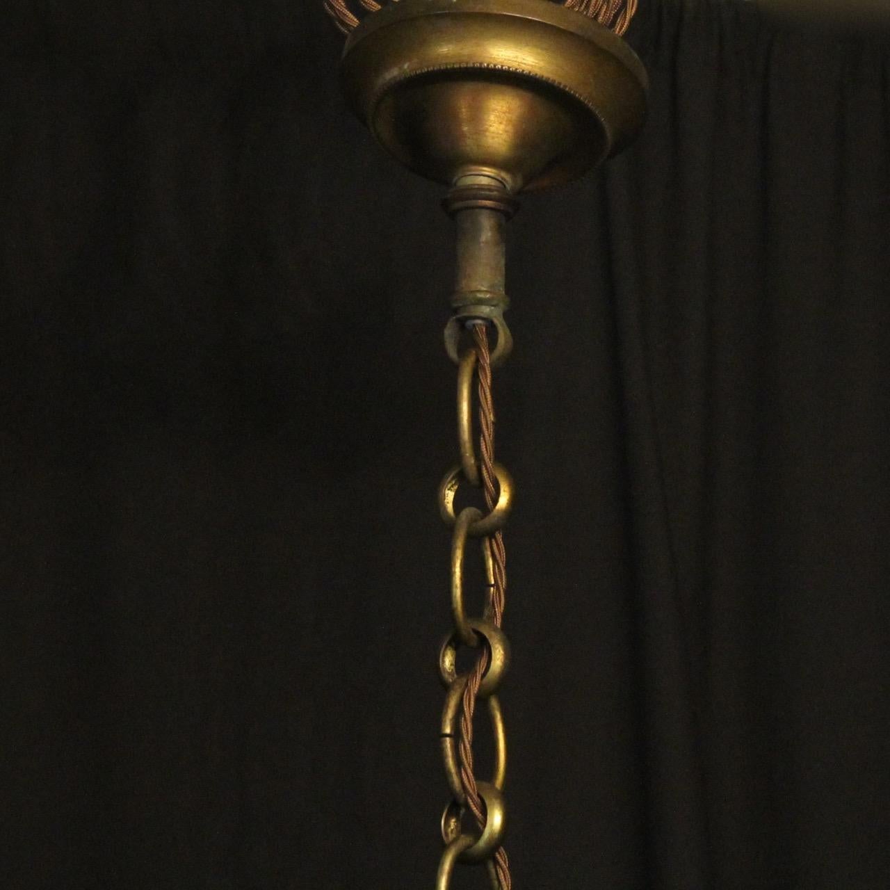 French Large Gilded Bronze 6-Light Convex Antique Lantern 5
