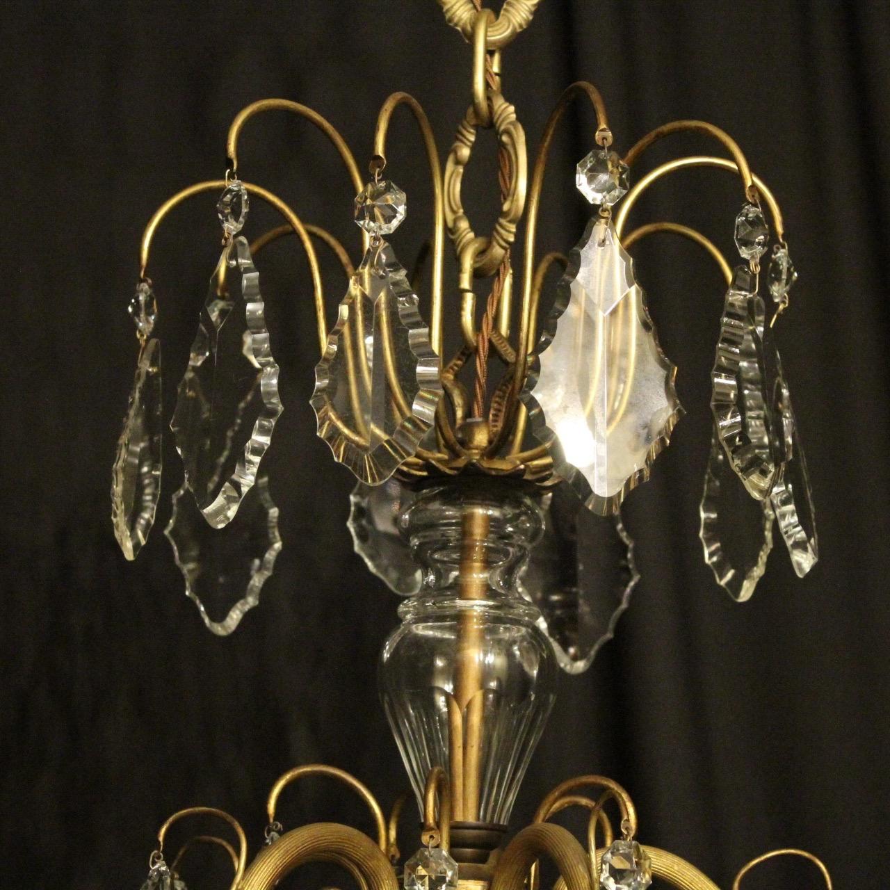 French Large Gilded and Crystal 21 Light Birdcage Antique Chandelier In Fair Condition For Sale In Chester, GB