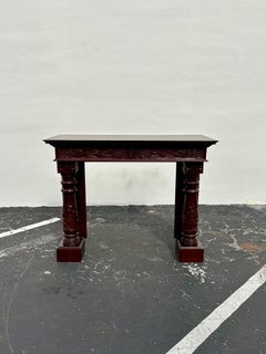 French Large Louis Style Mahogany Highly Carved Fire Place Mantle