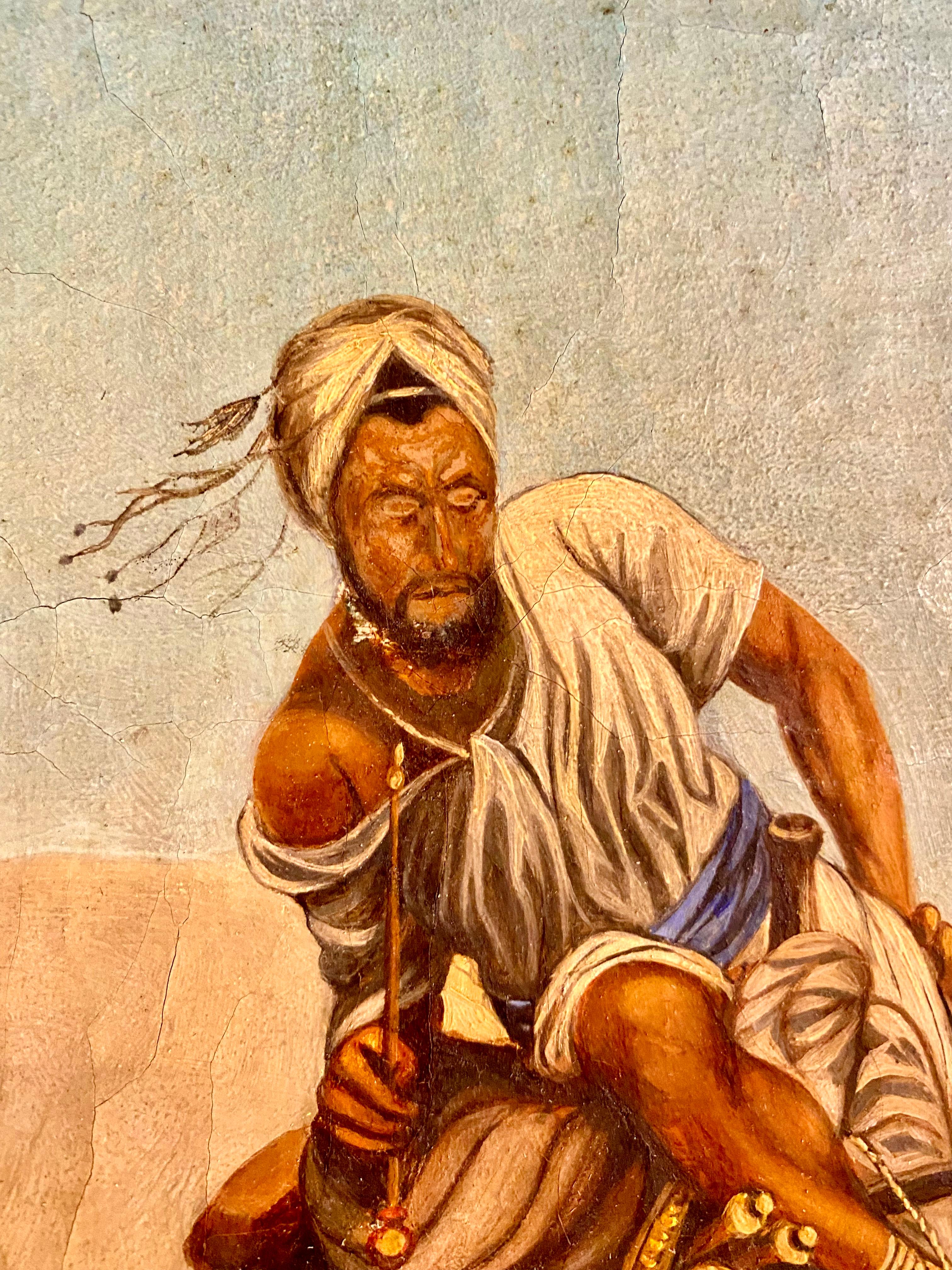 Französisches großes orientalisches Gemälde, signiert „JH Naets“, Öl auf Leinwand im Angebot 1