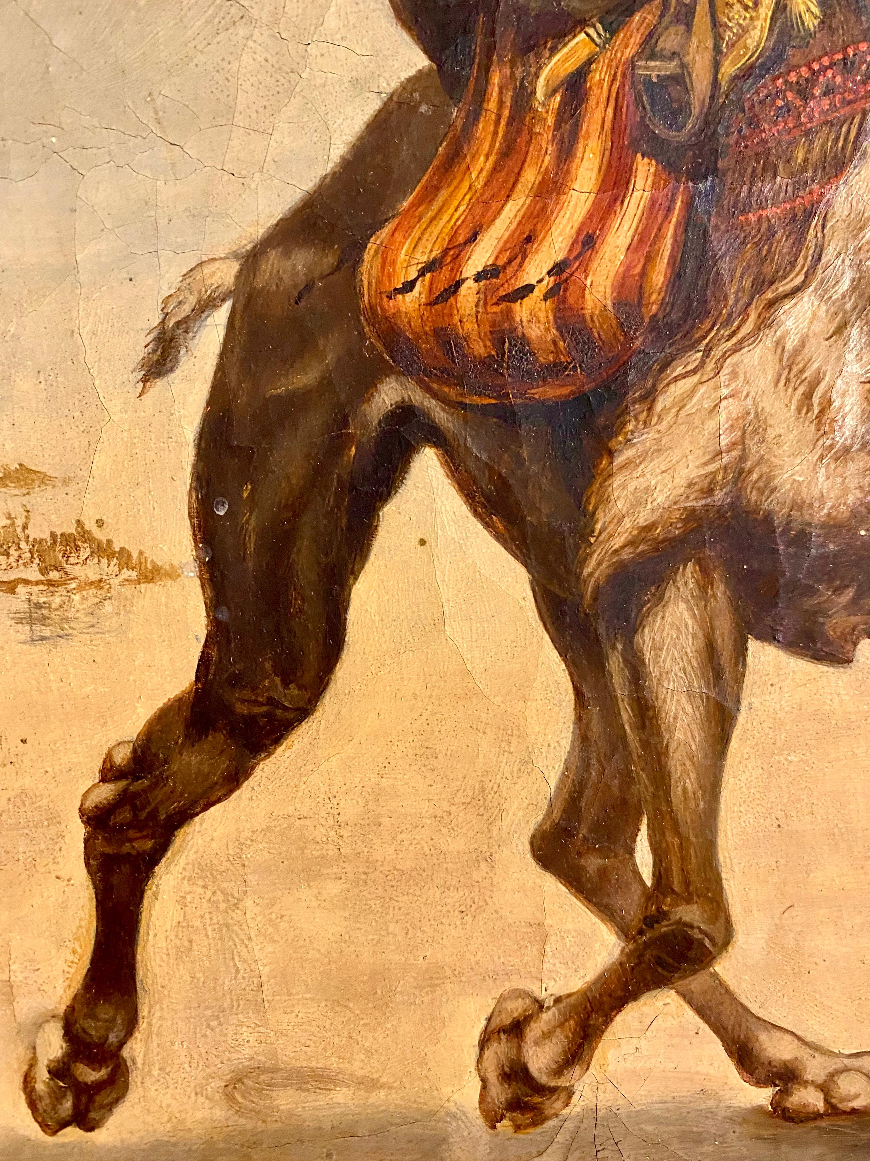 Französisches großes orientalisches Gemälde, signiert „JH Naets“, Öl auf Leinwand im Angebot 3