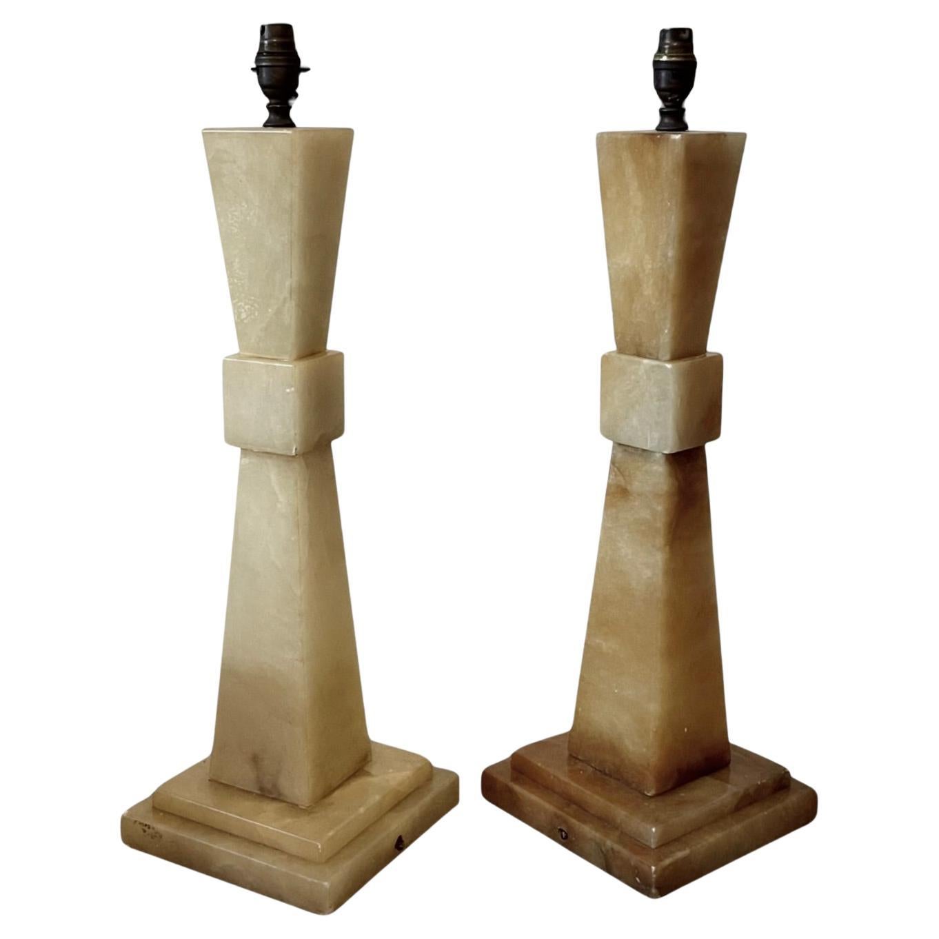 French Large Pair of Table Lamp Bases circa 1970 For Sale