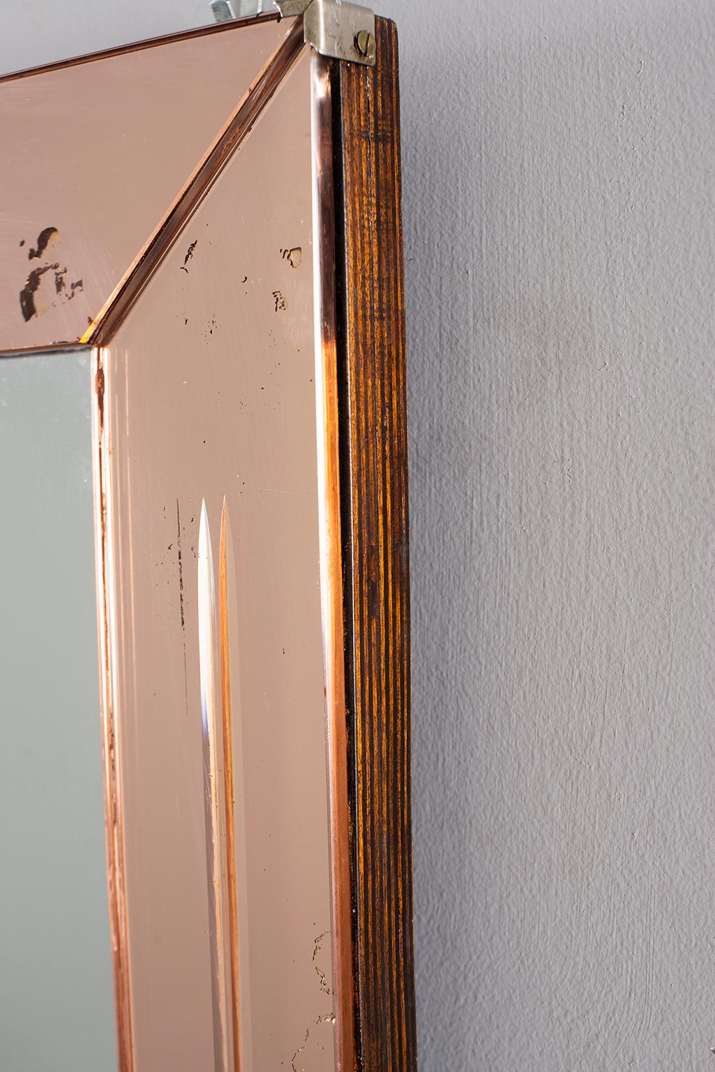 20th Century French Large Pale Peach Color Venetian Style Mirror