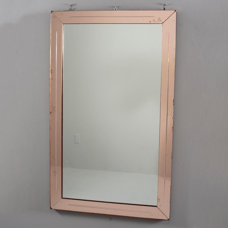 French Large Pale Peach Color Venetian Style Mirror For Sale 3