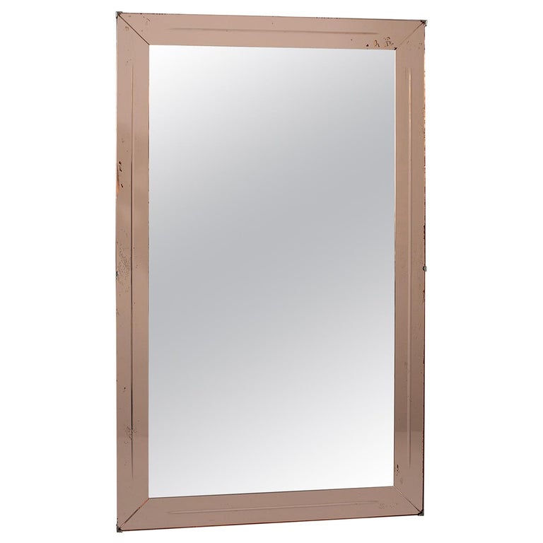 French Large Pale Peach Color Venetian Style Mirror For Sale