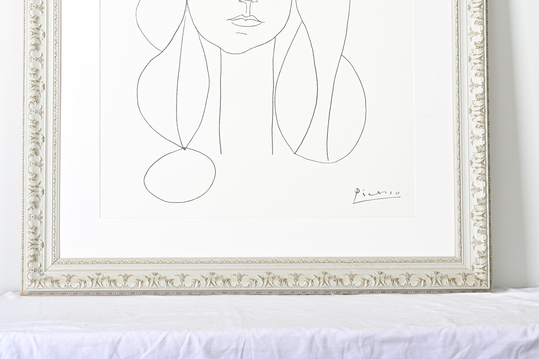 Other French Large Picasso Reproduction Framed Print For Sale