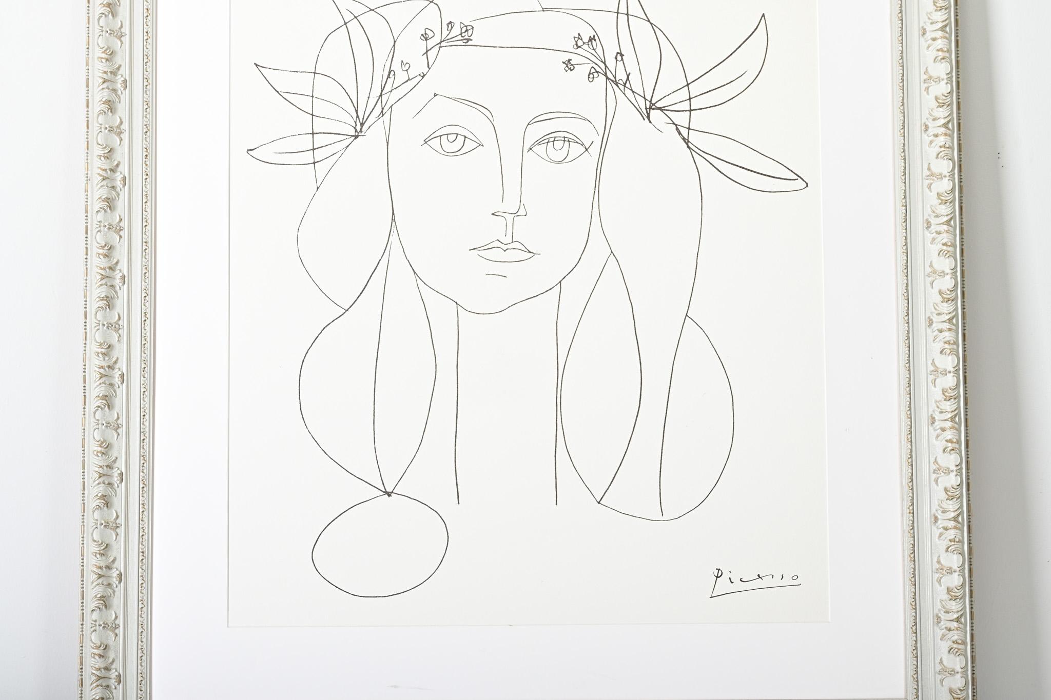 French Large Picasso Reproduction Framed Print In Good Condition For Sale In Baton Rouge, LA