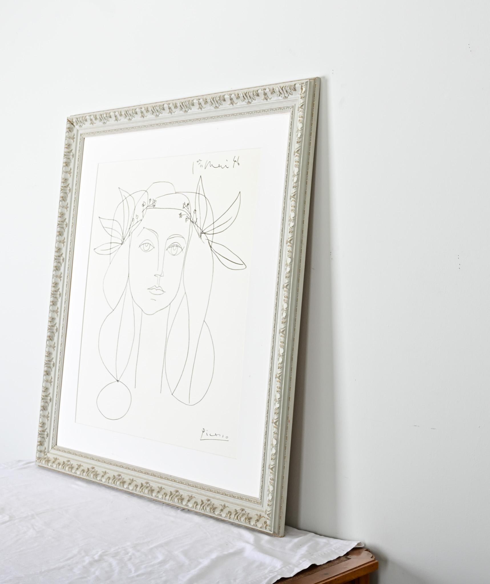 Plastic French Large Picasso Reproduction Framed Print For Sale
