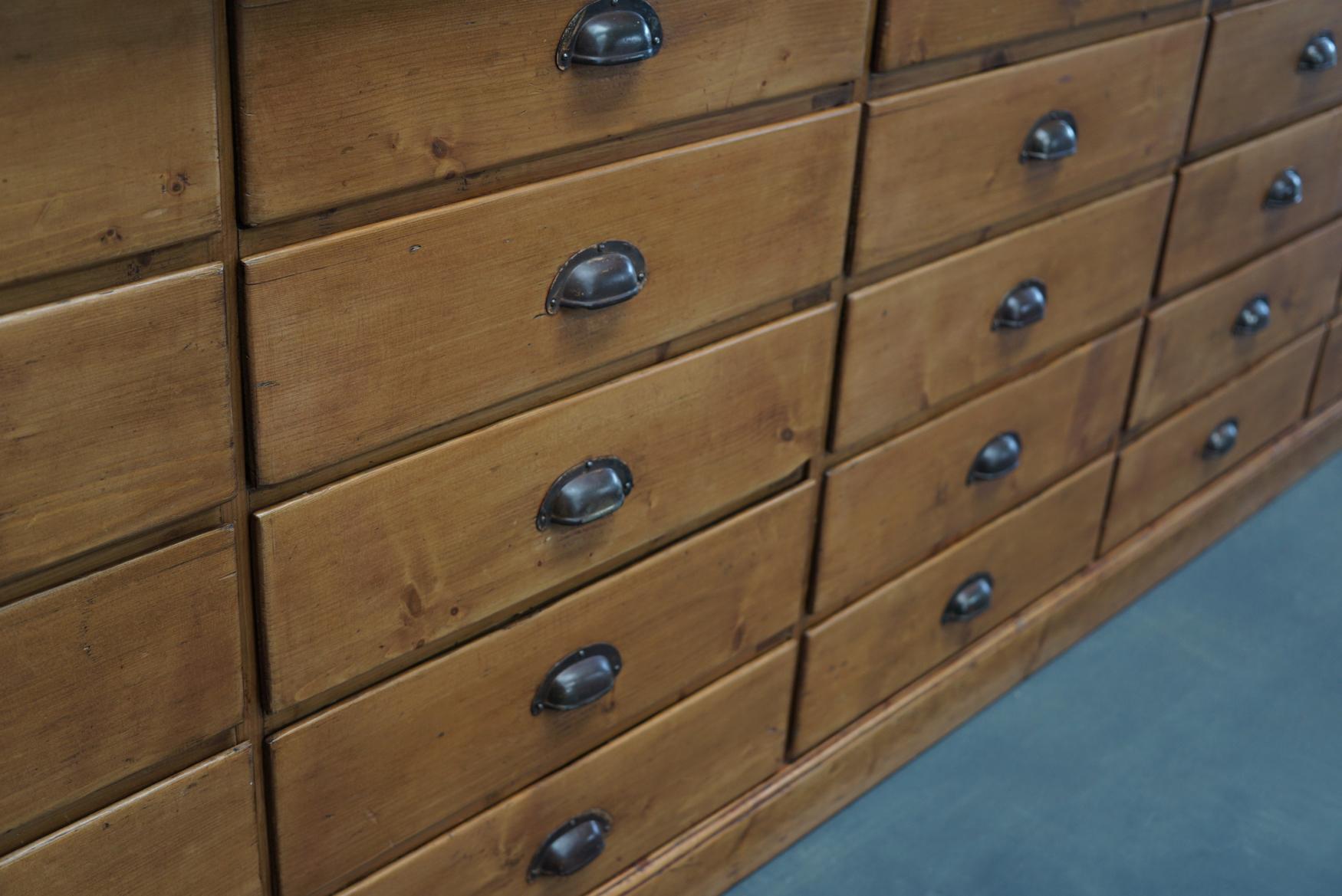 French Large Pine Apothecary Cabinet, 1930s 5