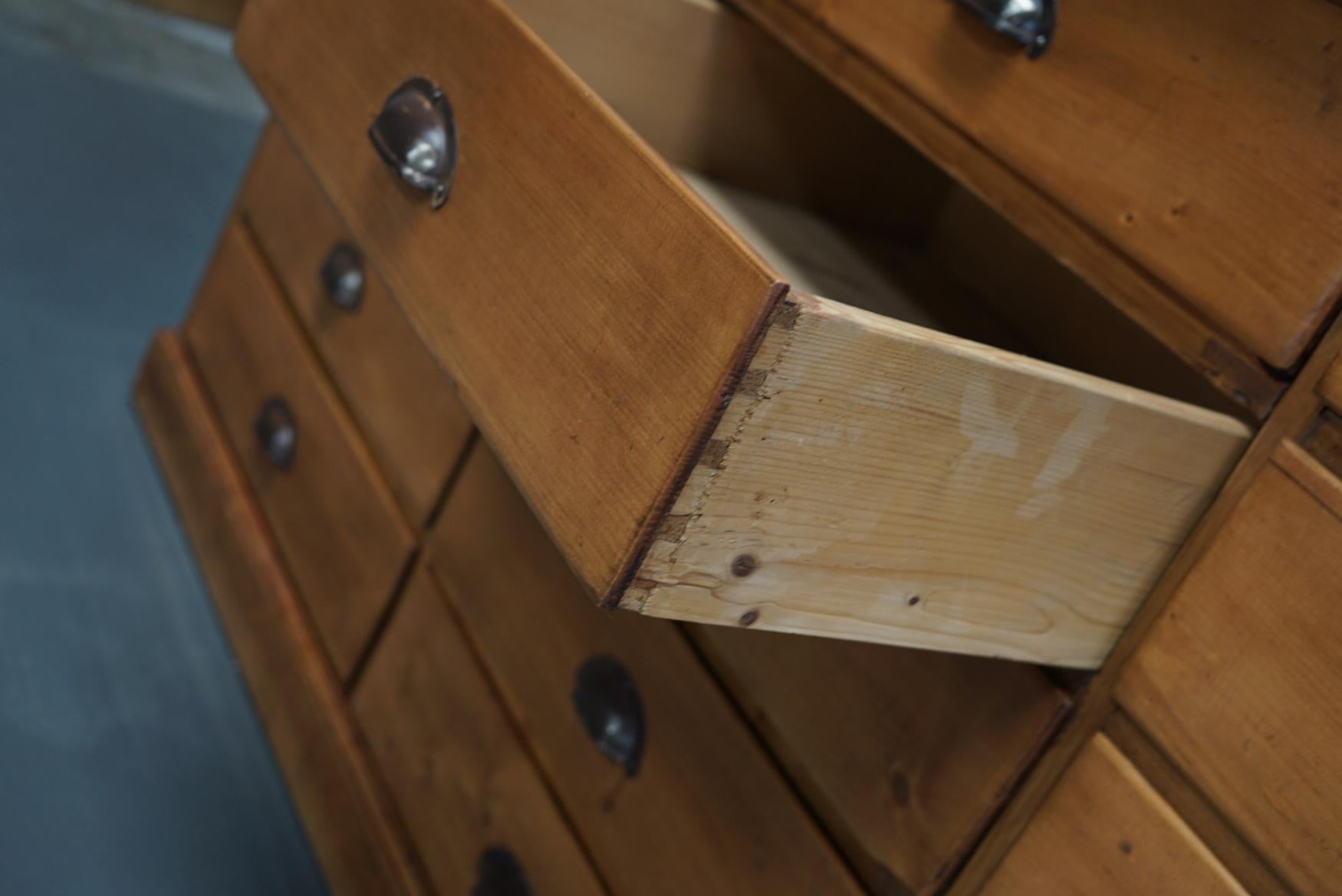 French Large Pine Apothecary Cabinet, 1930s 8