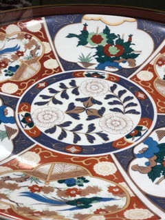 French Large Round Colourful Ceramic Plate