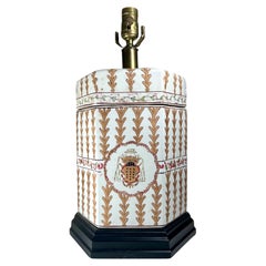 French Large Samson Chinese Export Style Porcelain Armorial Table Lamp
