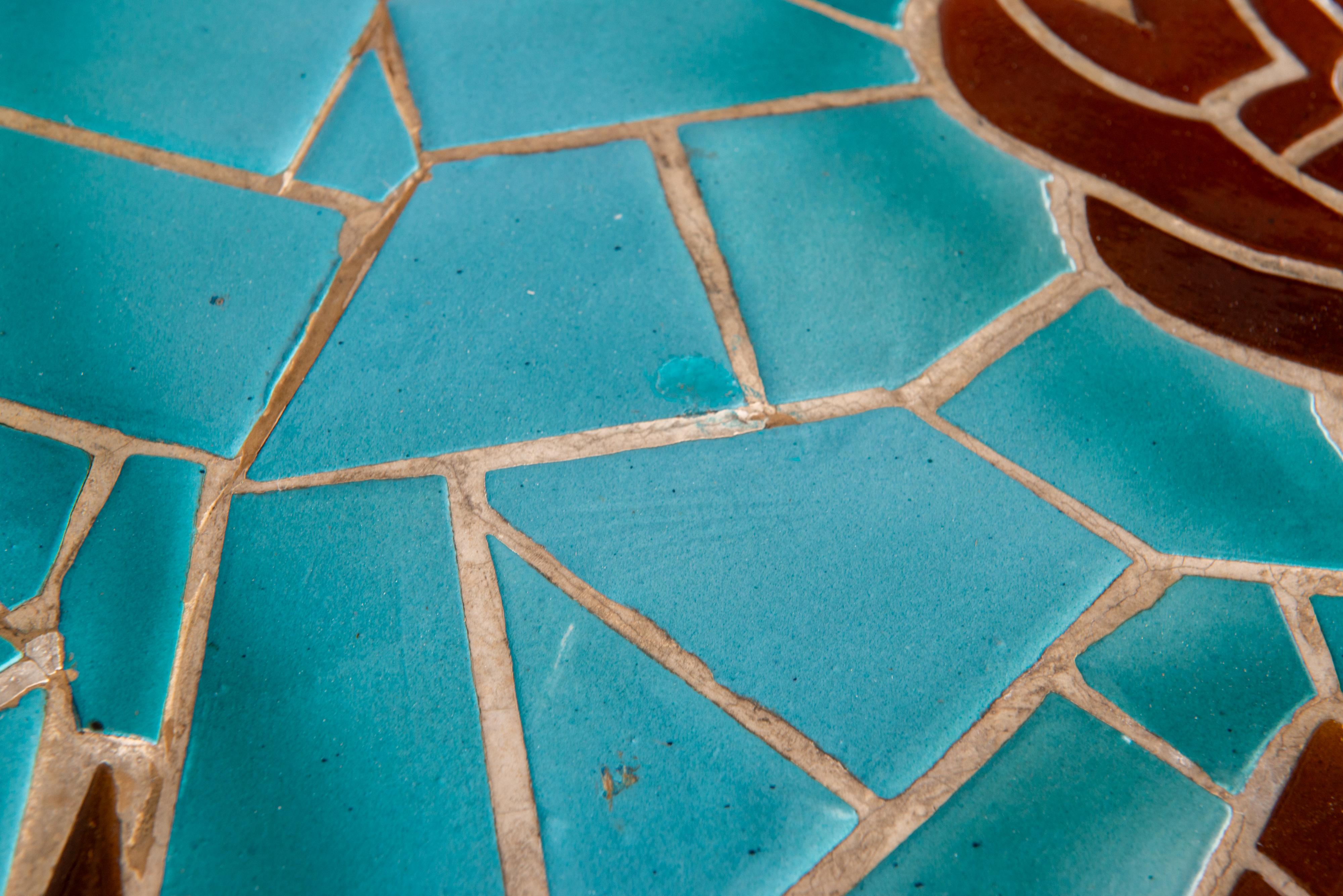 Mesa francesa de azulejos de pescado a gran escala, Vallauris en venta 4