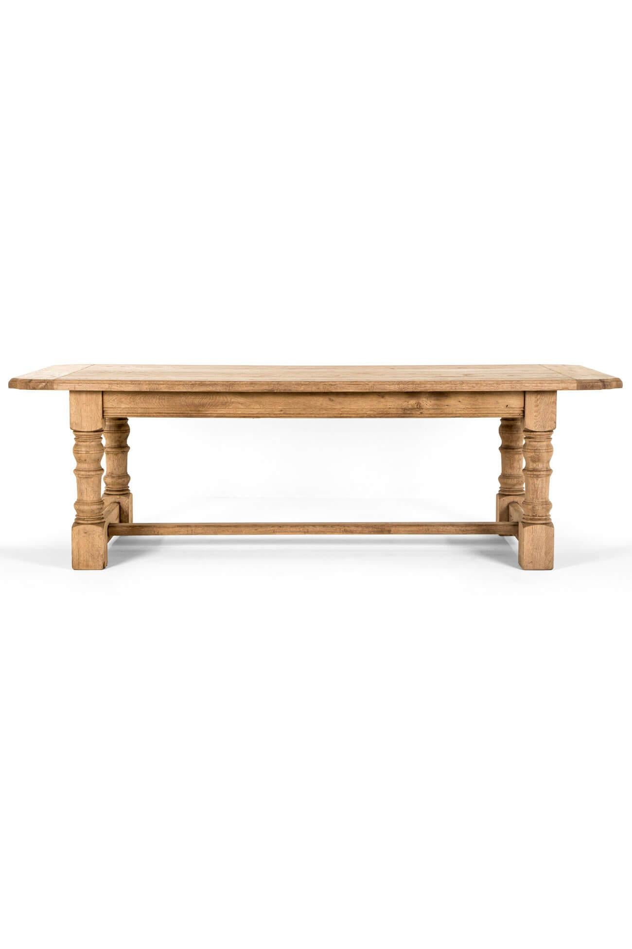 Rustique Grande table de ferme française en chêne strié en vente