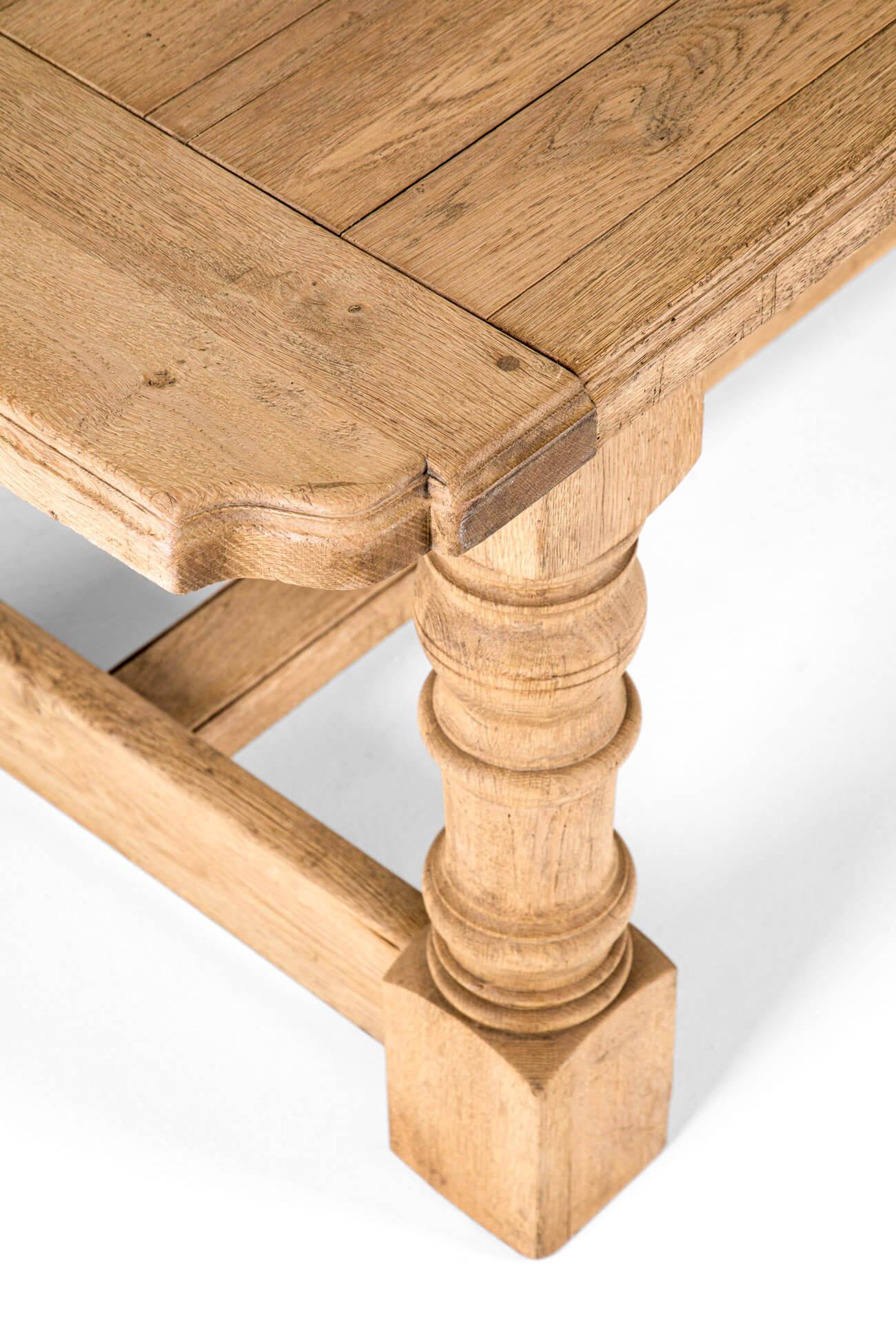 Chêne Grande table de ferme française en chêne strié en vente