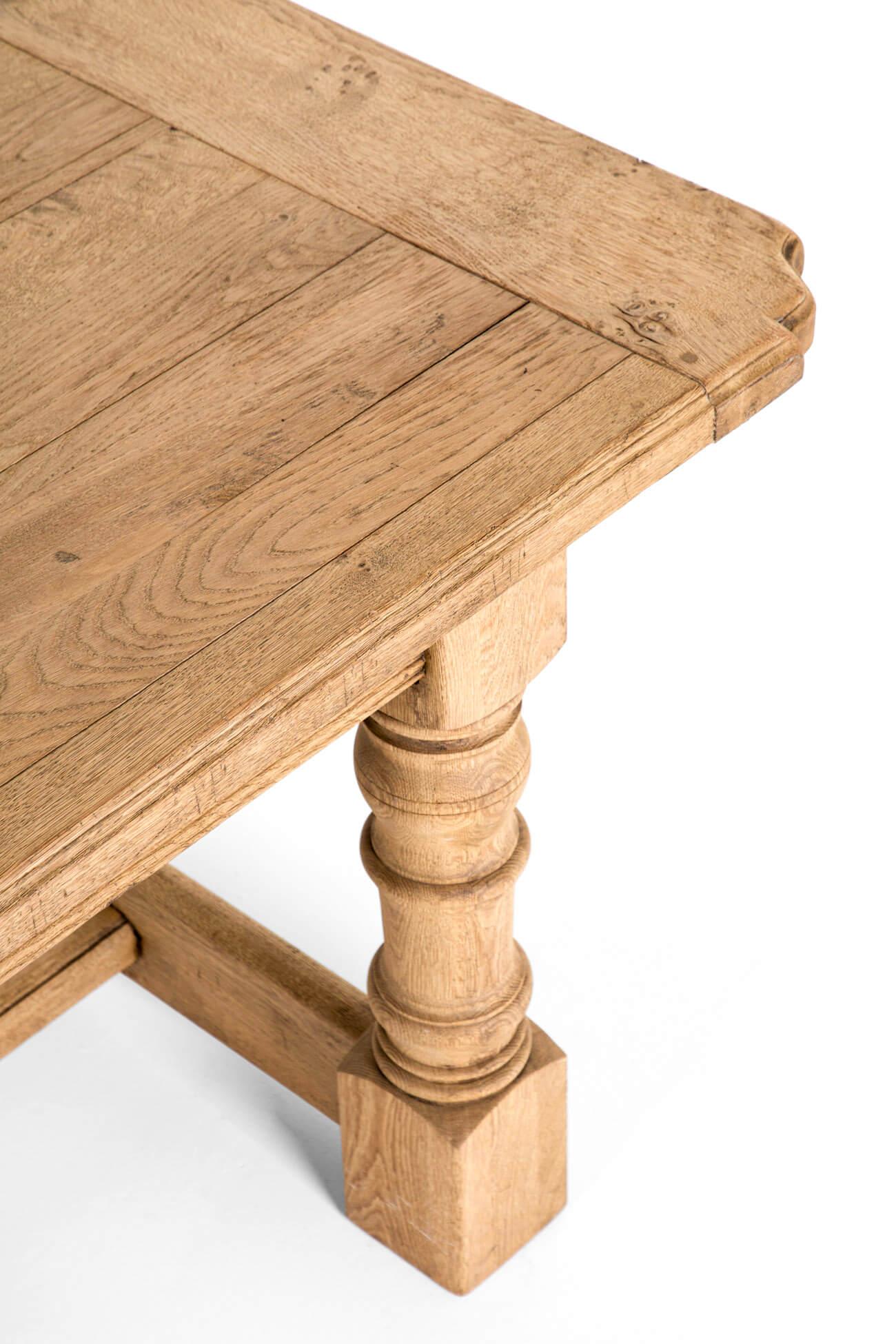 Grande table de ferme française en chêne strié en vente 1