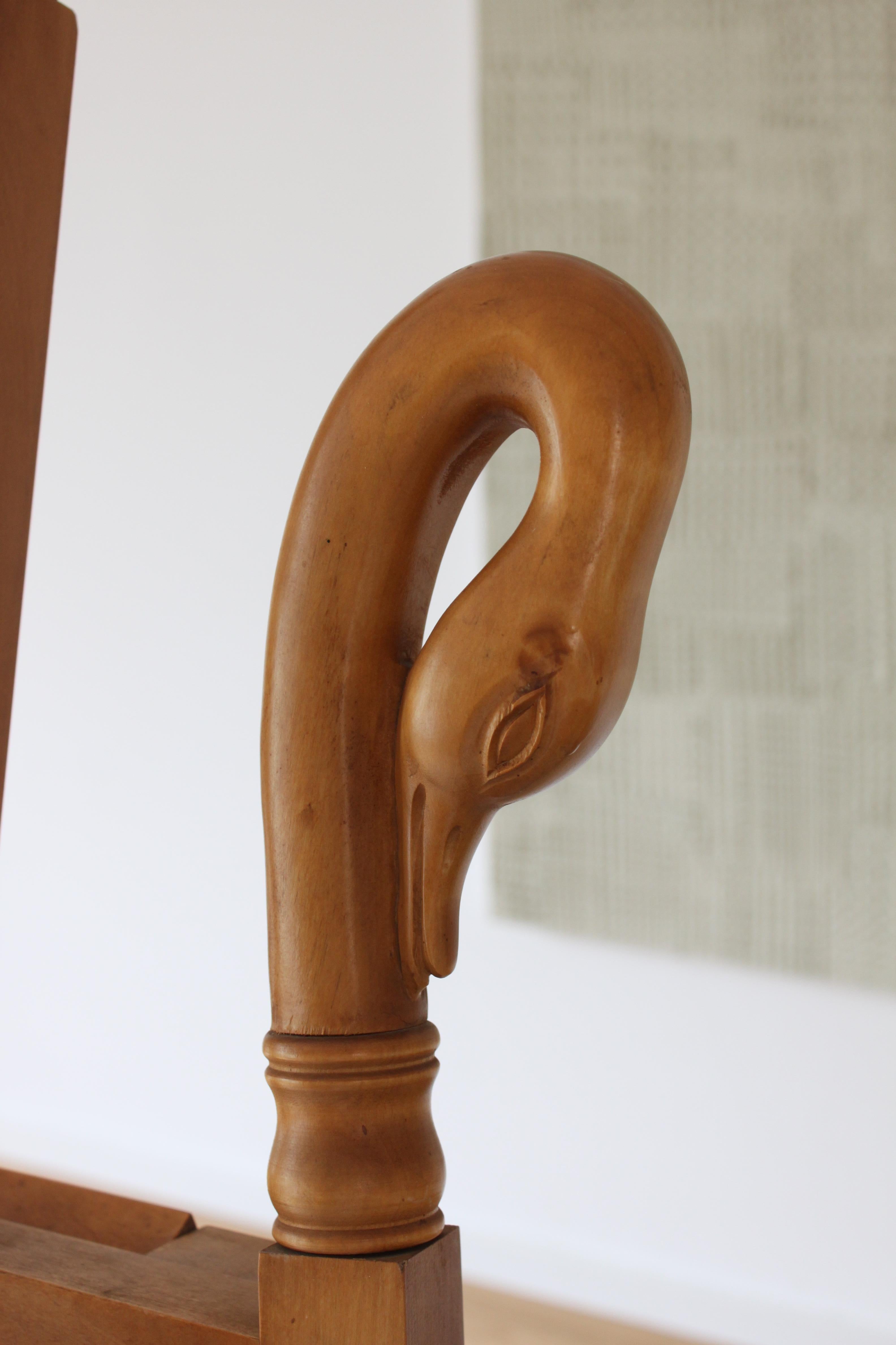 XX secolo Cavalletto francese a collo di cigno di grandi dimensioni in stile Art Nouveau in vendita