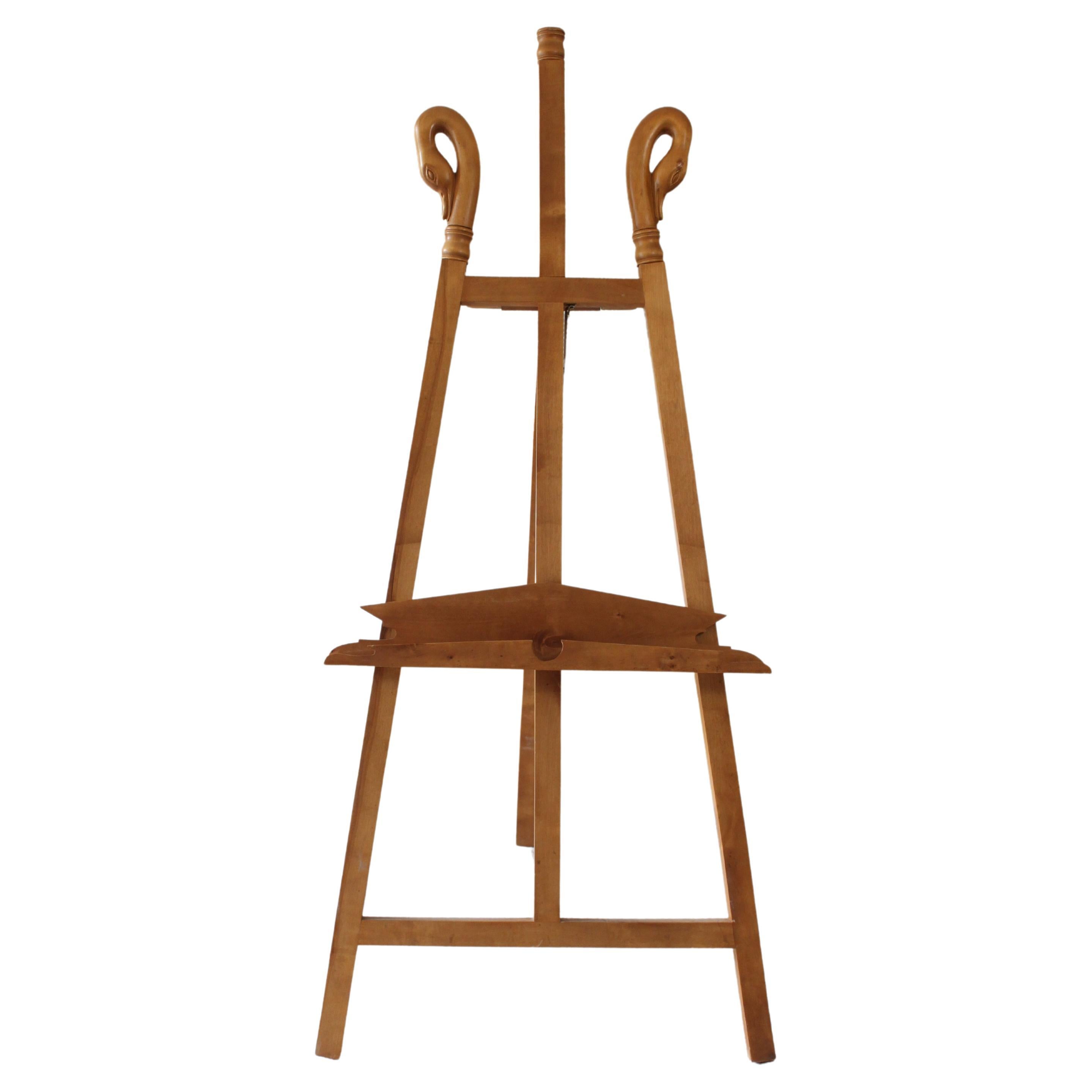 French Large Swan Neck Easel In An Art Nouveau Style