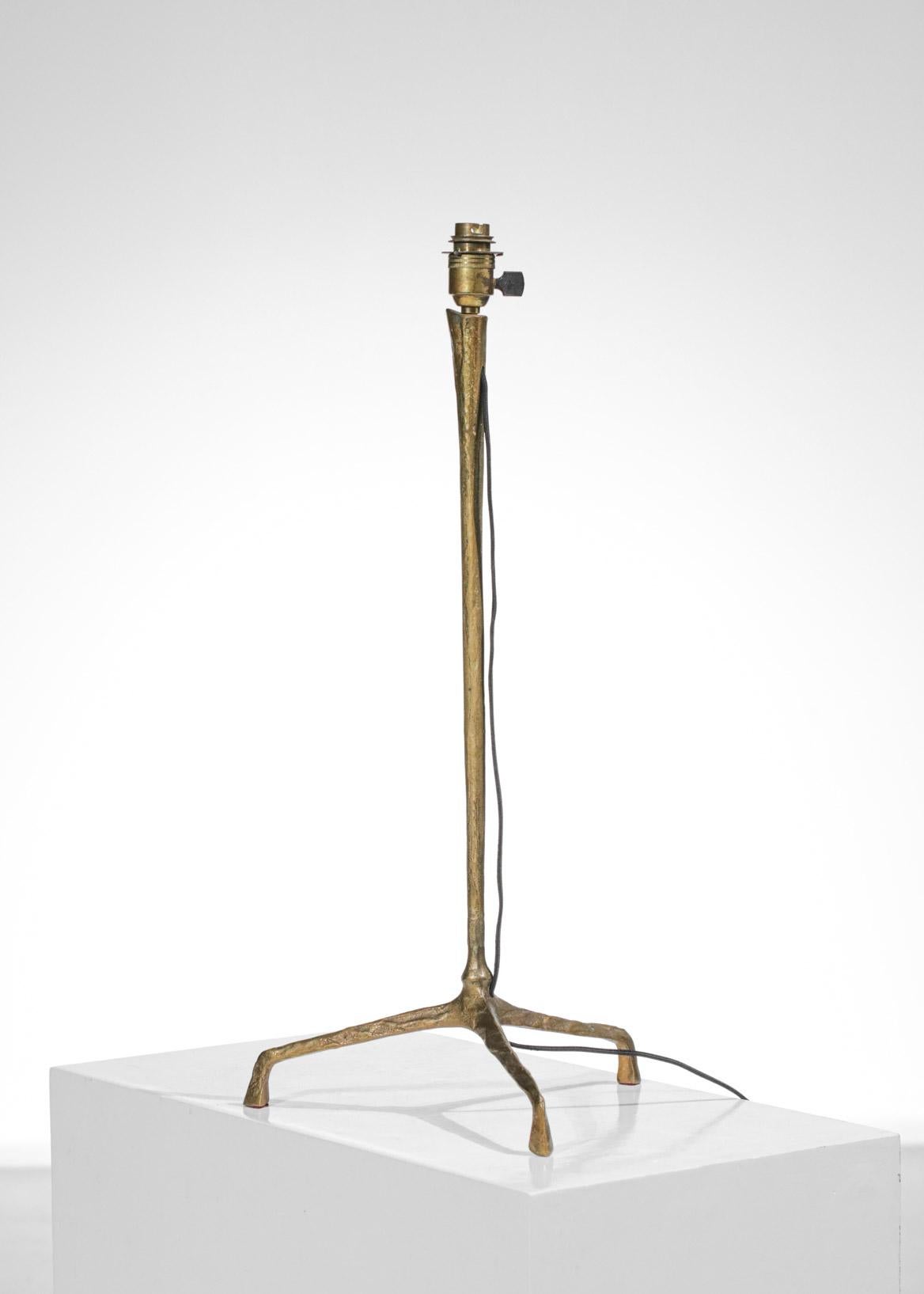 French Large Table Lamp by Felix Agostini in Gilded Bronze 50's - F423 6