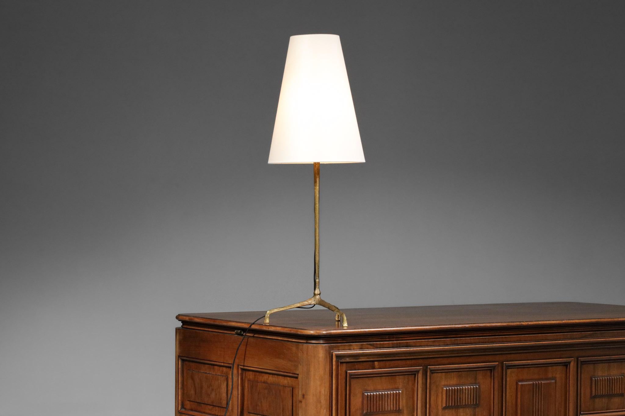 Mid-Century Modern French Large Table Lamp by Felix Agostini in Gilded Bronze 50's - F423