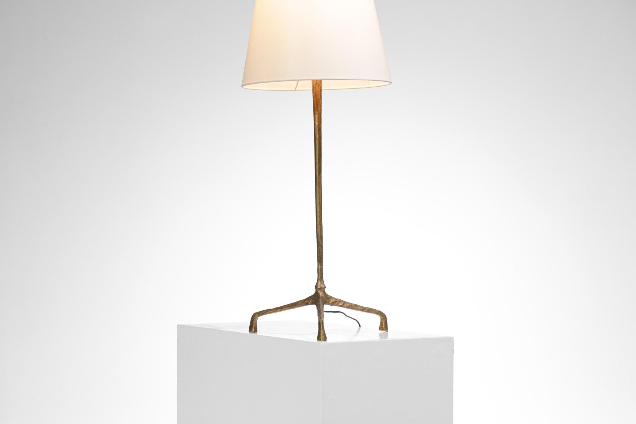 French Large Table Lamp by Felix Agostini in Gilded Bronze 50's - F423 In Good Condition In Lyon, FR