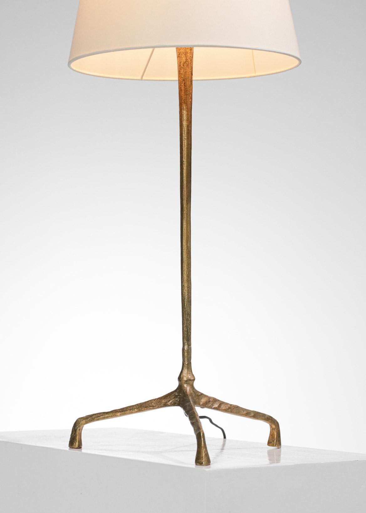 French Large Table Lamp by Felix Agostini in Gilded Bronze 50's - F423 1