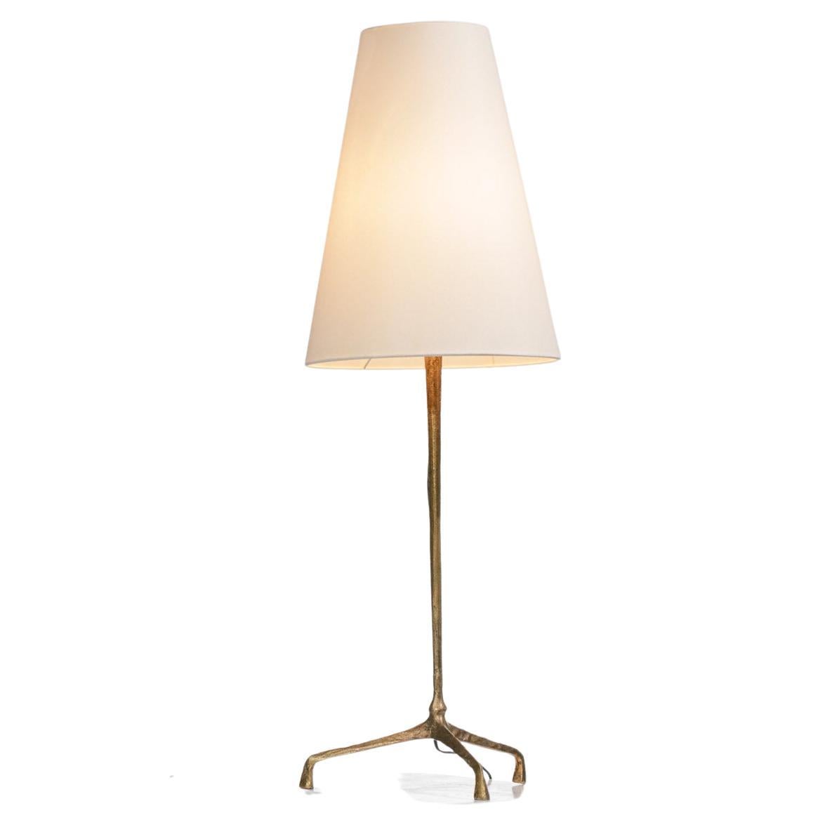 French Large Table Lamp by Felix Agostini in Gilded Bronze 50's - F423