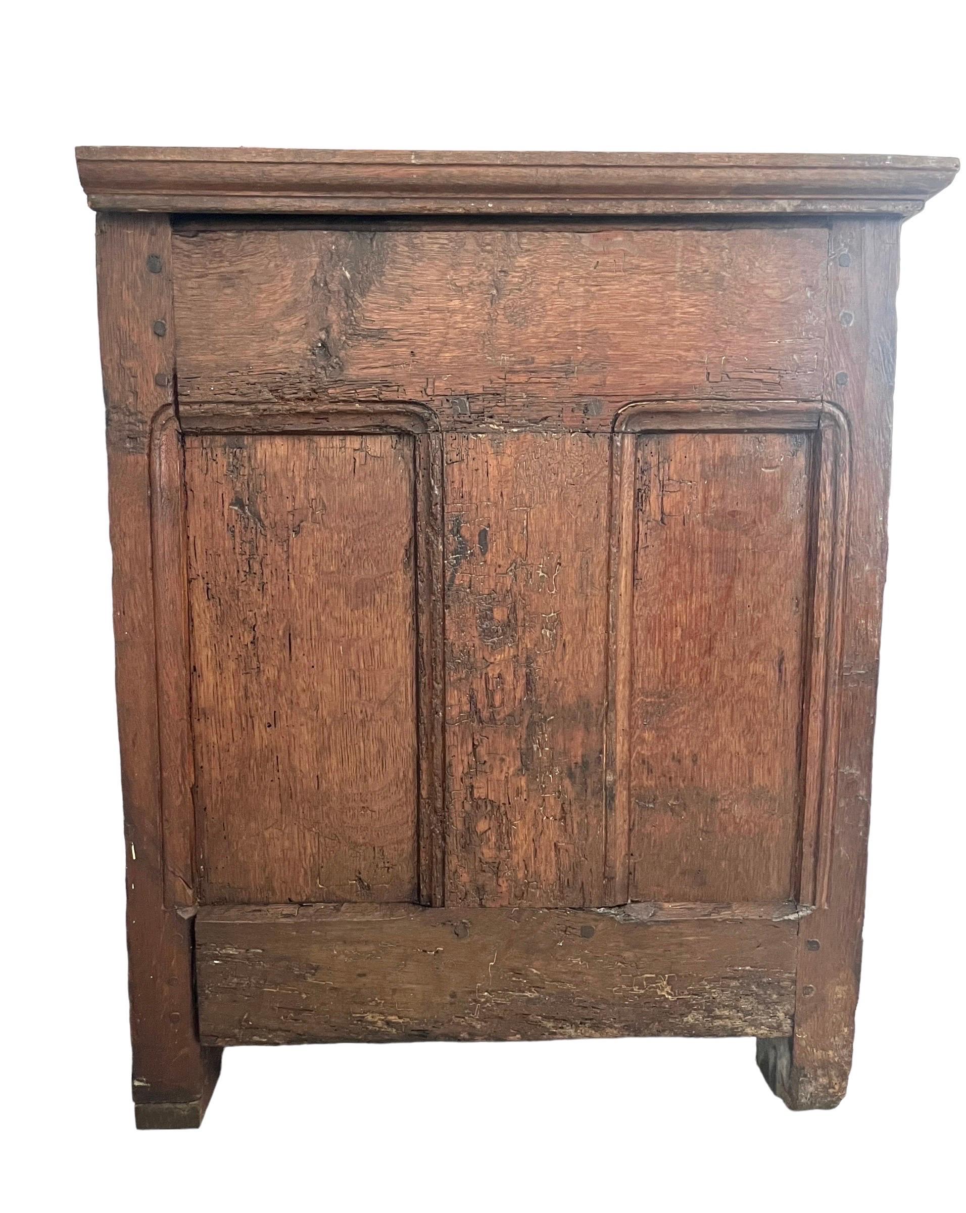 18th Century and Earlier French Large Trunk- Chest - Gothic oak from the 16th century - France For Sale