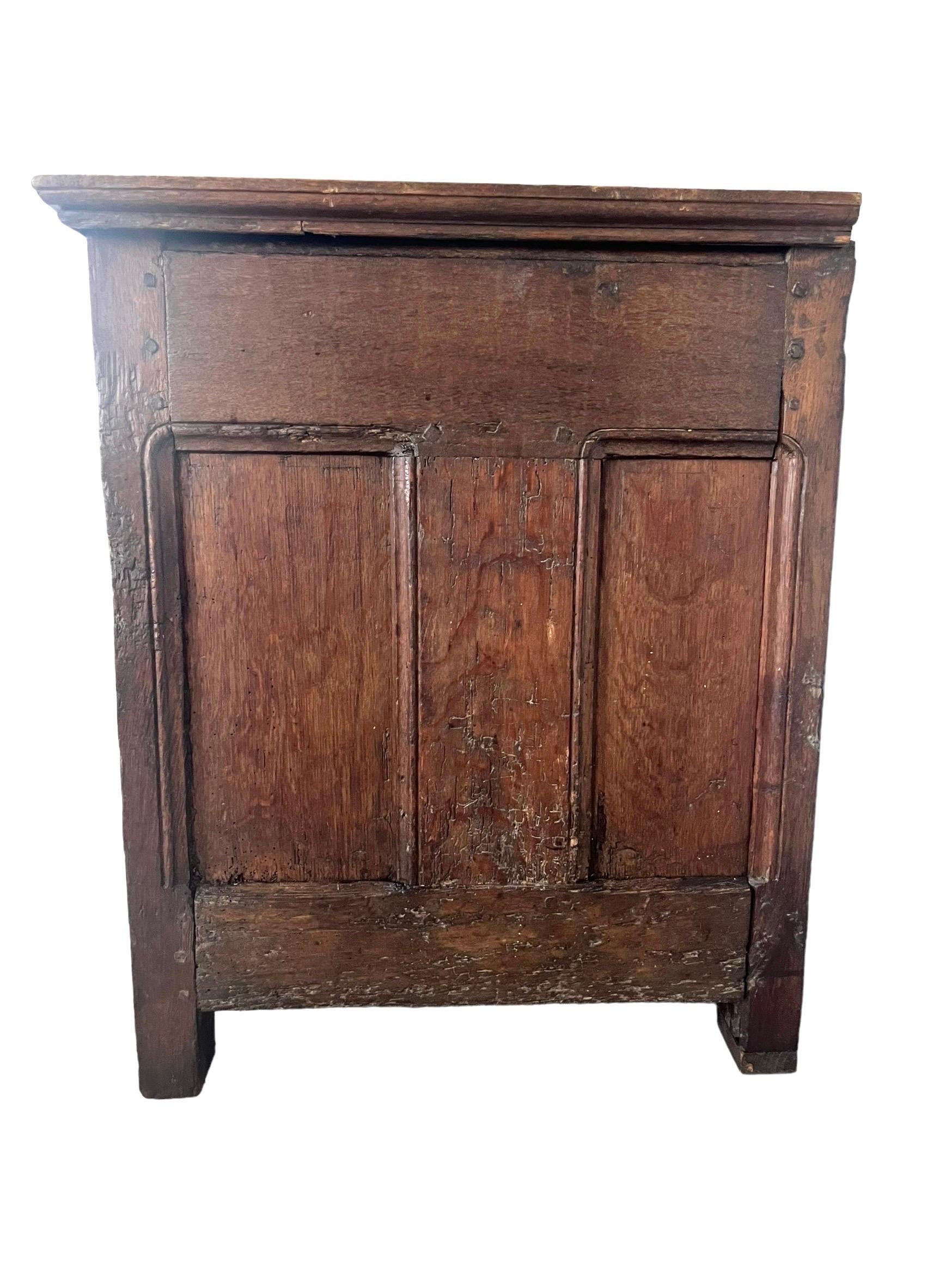 Wood French Large Trunk- Chest - Gothic oak from the 16th century - France For Sale
