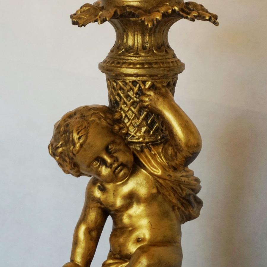 Grande lampe à huile de bibliothèque victorienne française en verre soufflé et bronze doré, électrifiée en vente 3