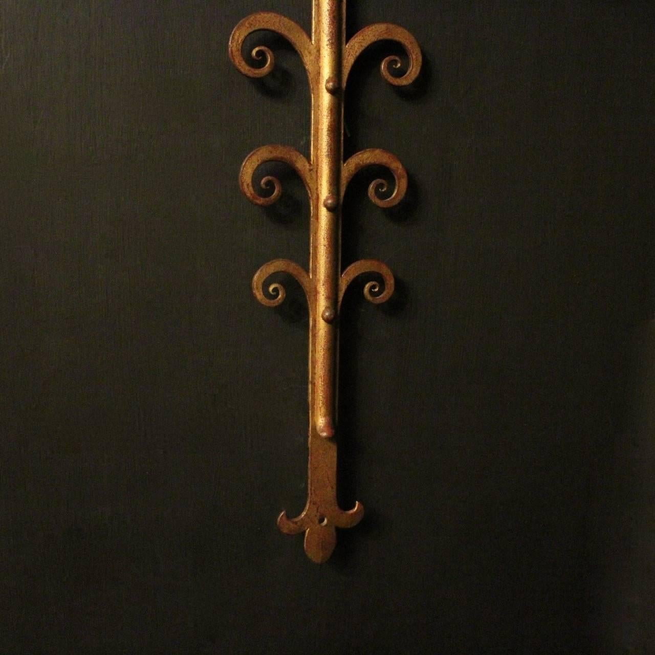 French Large Wrought Iron Antique Wall Lights 3