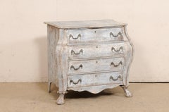 French Late 18th C. Curvy Bombé Front Chest w/Fabulous Paw Feet w/"Fur" Ankles