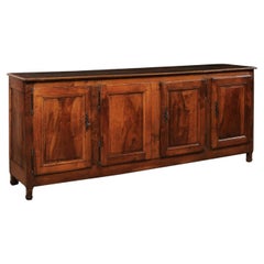 French Late 18th C. Walnut Sideboard W/Fluted Accents