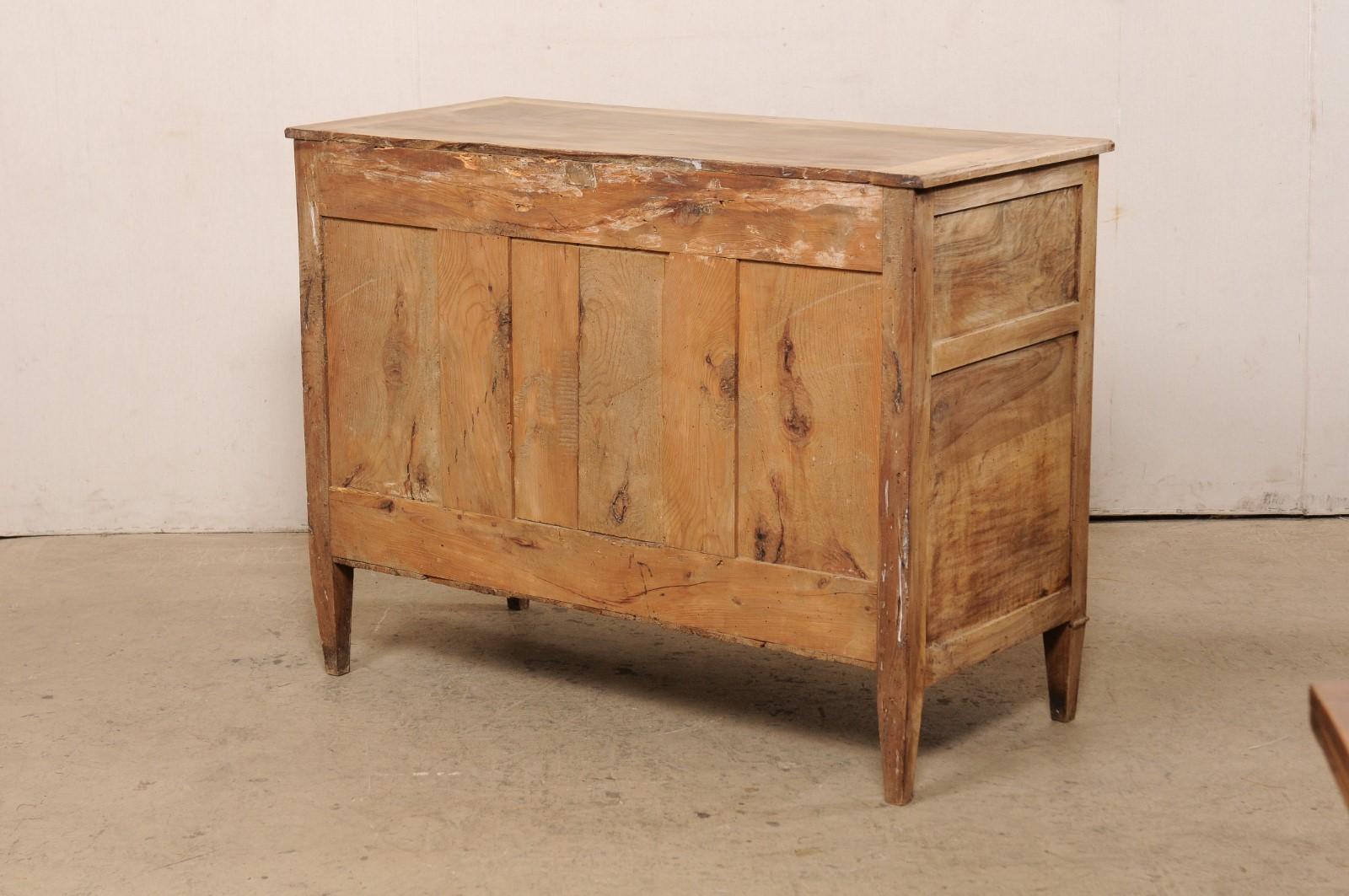 French Late 18th Century Bleached Walnut, Three-Drawer Commode 4