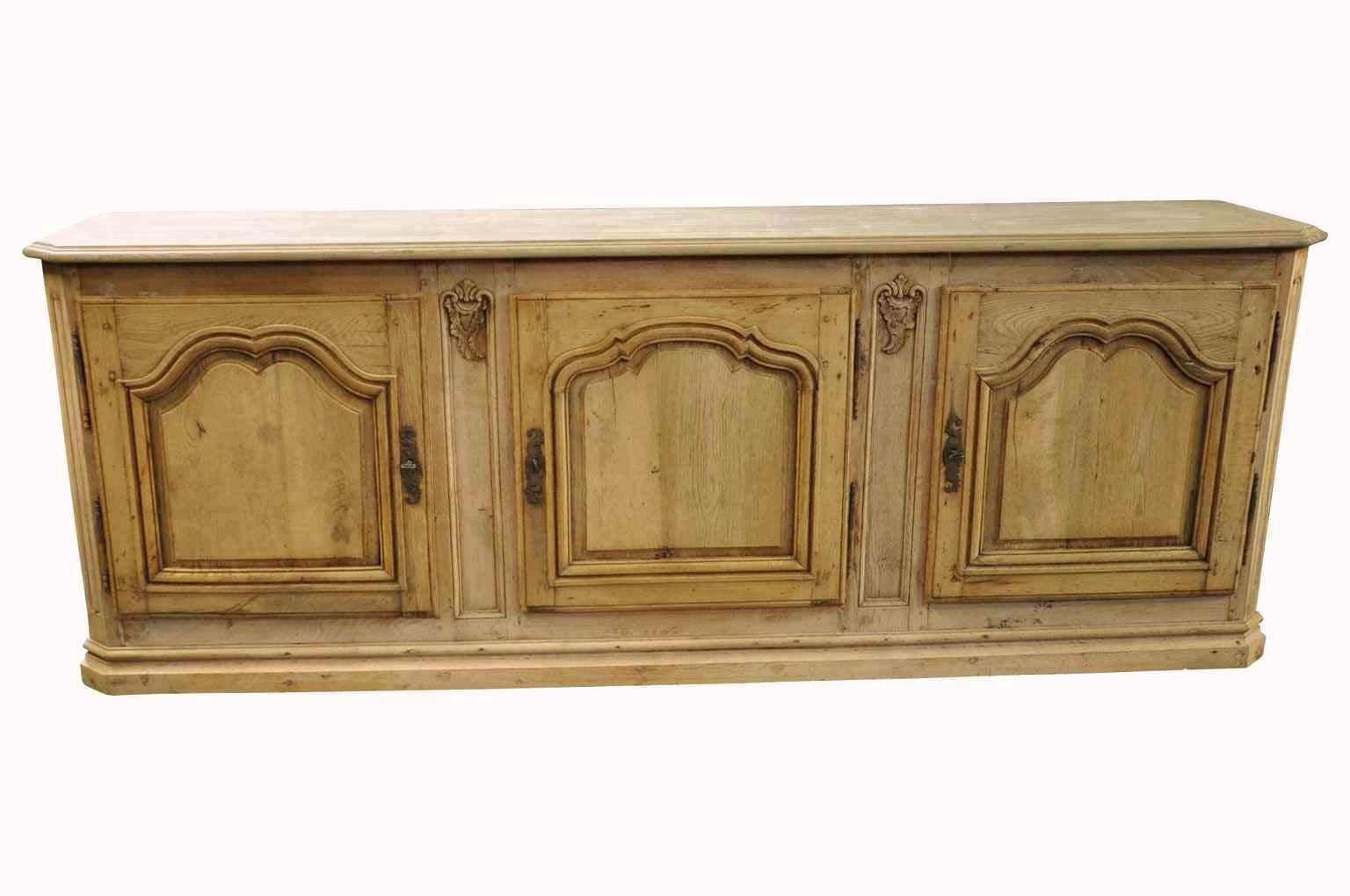 A very lovely later 18th century enfilade, buffet from the South of France. Soundly constructed from washed, bleached oak.