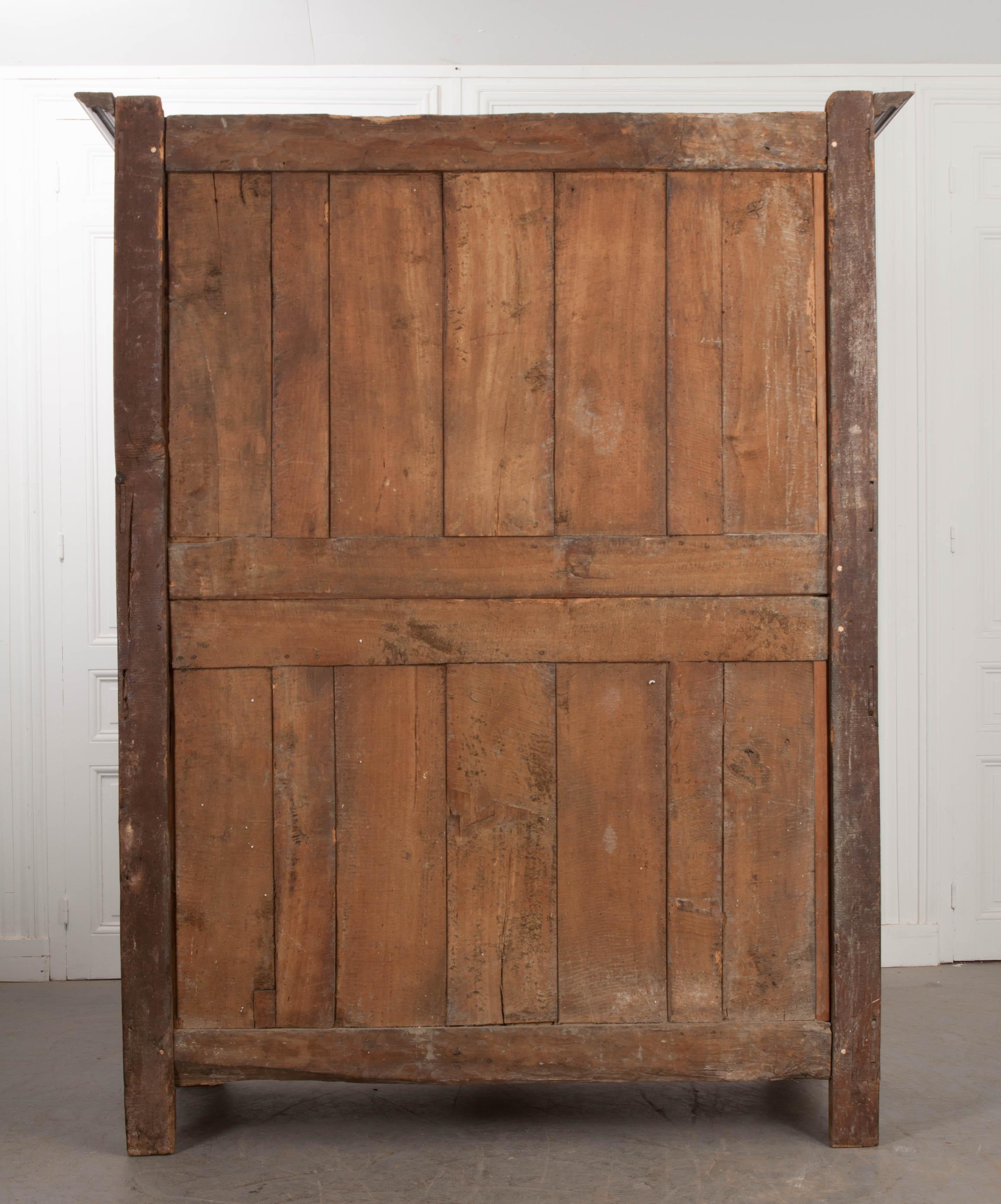 Carved French Late 18th Century Louis XIII-Style Oak Armoire
