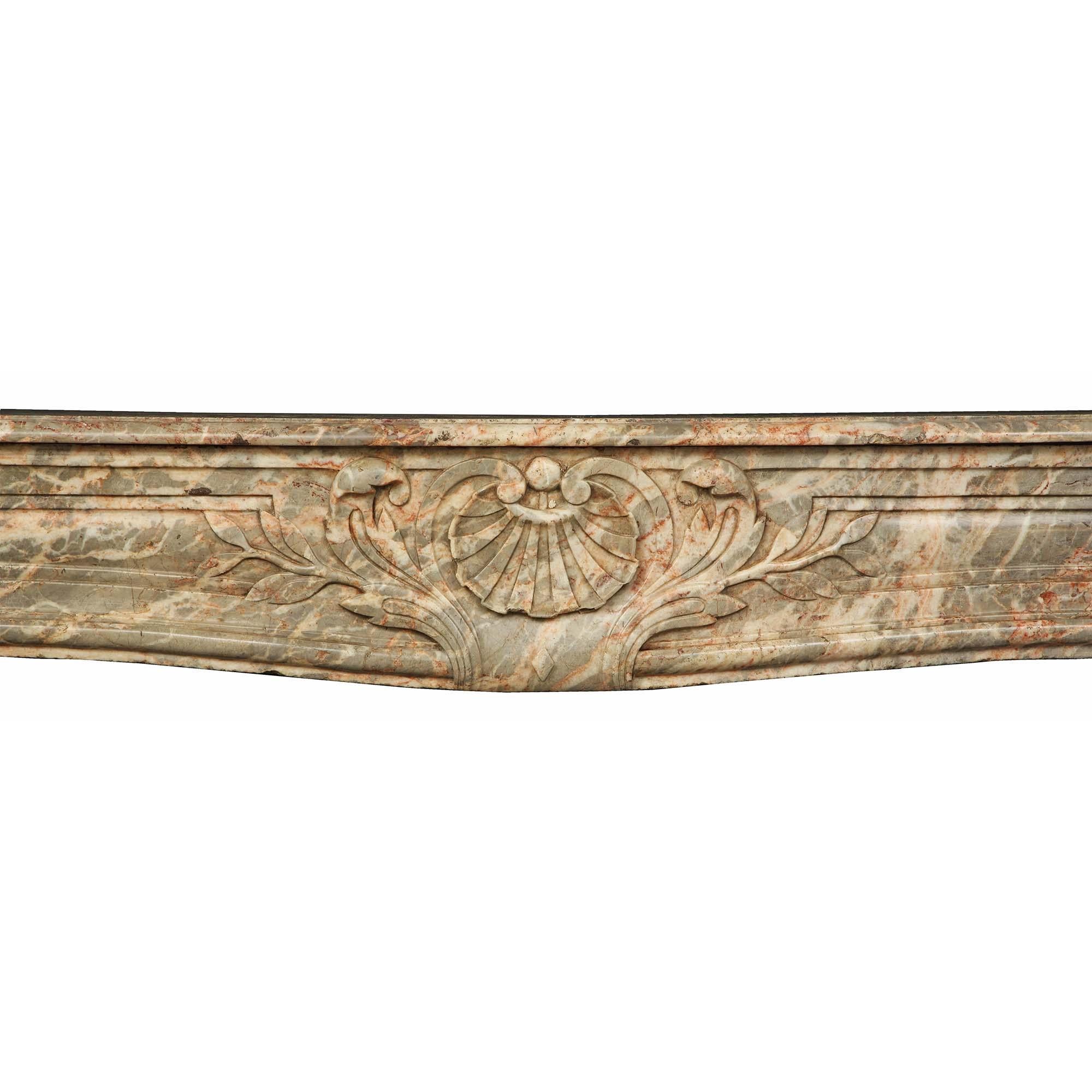 French Late 18th Century Louis XV Period Sarrancolin Marble Mantel For Sale 2