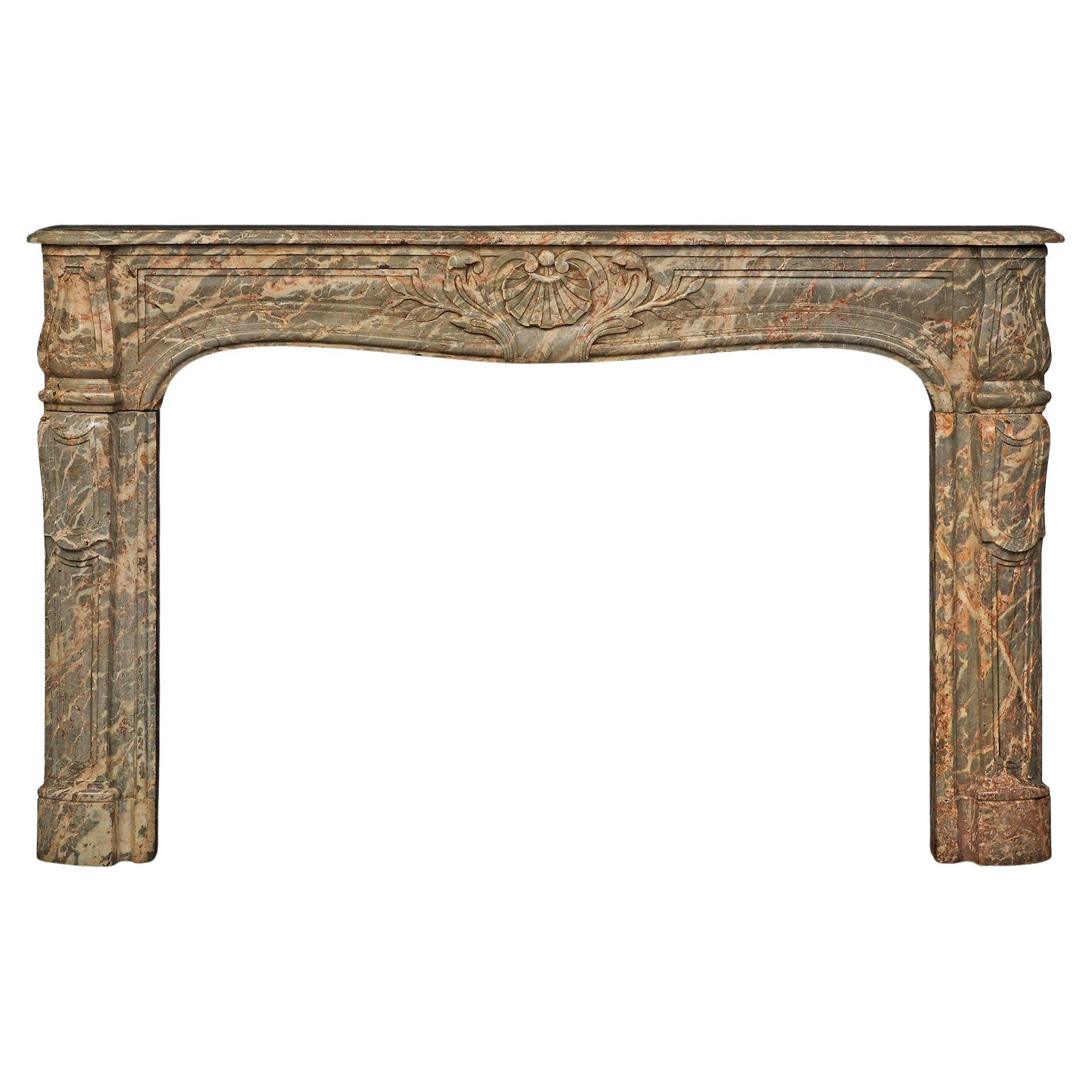 French Late 18th Century Louis XV Period Sarrancolin Marble Mantel For Sale