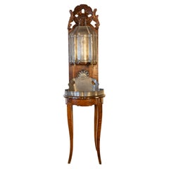 Lavabo aus Zinn auf Walnussholzständer, Louis XV.-Stil, spätes 18. Jahrhundert