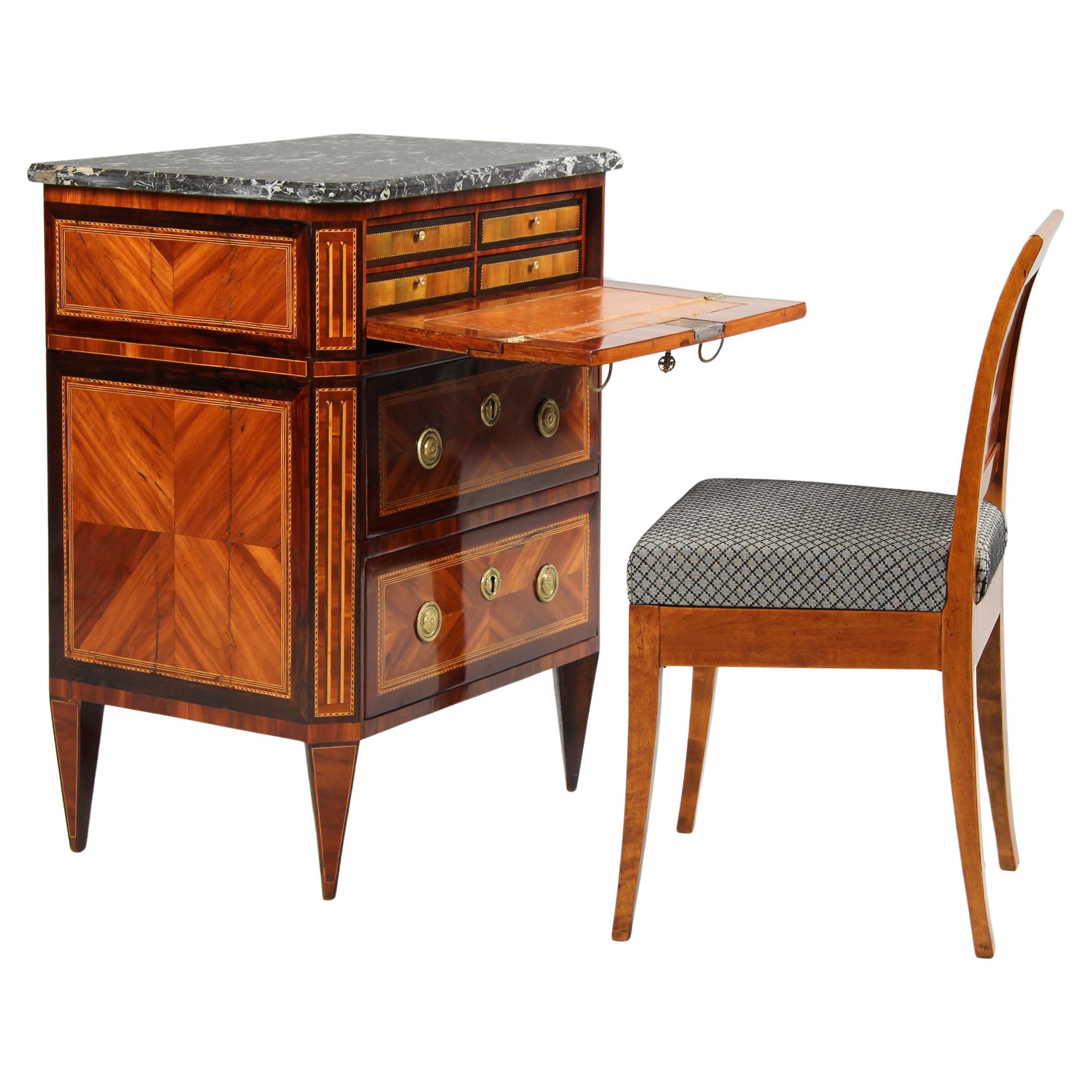 French Late 18th Century Louis XVI Chest Of Drawers with Writing Compartement