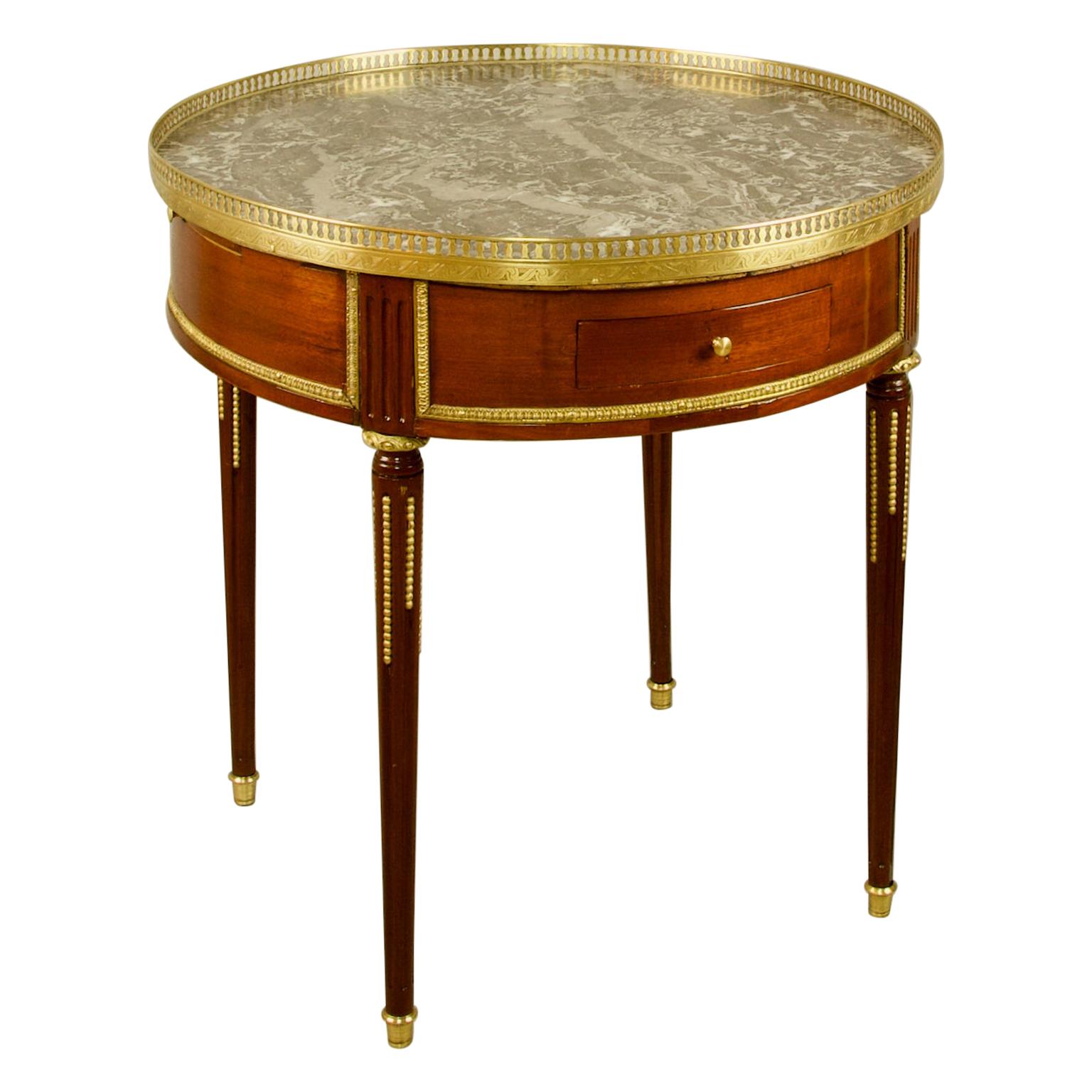 French Late 18th Century Louis XVI Mahogany and Gilt Bronze Bouillotte Table